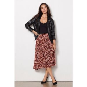 SANCTUARY Skirts Womens l Pleated Midi Skirt Strawberryfields Floral Multi New